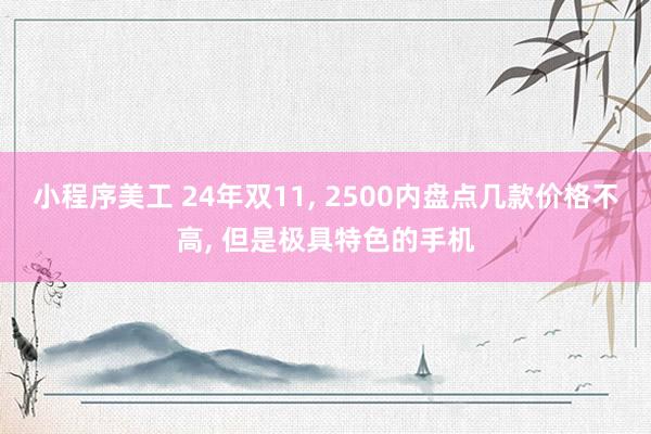 小程序美工 24年双11, 2500内盘点几款价格不高, 但是极具特色的手机